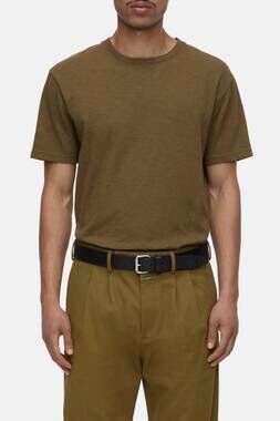 NEW CLOSED organic cotton classic slub short sleeve t-shirt in golden moss